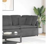 vidaXL Módulo esquinero de sofá modular con cojines, gris oscuro, 100 cm