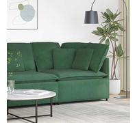 vidaXL Módulo esquinero de sofá modular con cojines, verde oscuro, 100 cm