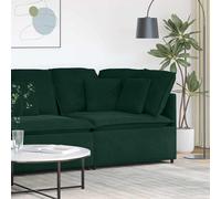 vidaXL Módulo esquinero de sofá modular con cojines, verde oscuro, 100 cm