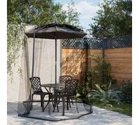 vidaXL Mosquitera para sombrilla 220 malla negra Φ330x250 cm