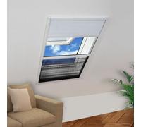 vidaXL Mosquitera plisada para ventanas aluminio 80x120 cm con sombrilla