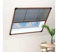vidaXL Mosquitera plisada para ventanas aluminio marrón 120x120 cm