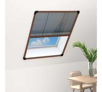 vidaXL Mosquitera plisada para ventanas aluminio marrón 60x80cm