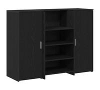 vidaXL Mostrador de recepción 135x50x103,5 cm madera ingeniería Multicolor Roble negro