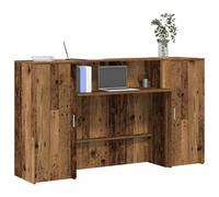 vidaXL Escritorio de recepción Madera vieja 180x50x103,5cm Madera de ingeniería, mostrador de recepción, recepción de salón, mostrador de bar de recepción
