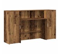 vidaXL Escritorio de recepción Madera vieja 180x50x103,5cm Madera de ingeniería, mostrador de recepción, recepción de salón, mostrador de bar de recepción