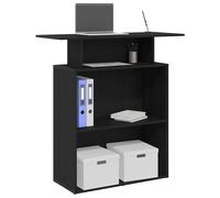 vidaXL Mostrador de recepción Negro 100x40x104 cm Madera de ingeniería