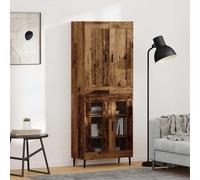 vidaXL Mueble alto, 2 unidades. Madera maciza, 69,5 x 34 x 180 cm. Material de madera