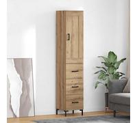 vidaXL Mueble alto Artisan, roble, 34,5 x 34 x 180 cm, material de madera
