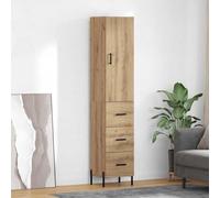 vidaXL Mueble alto Artisan, roble, 34,5 x 34 x 180 cm, material de madera