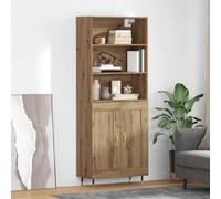 vidaXL Mueble alto Artisan, roble, 69,5 x 34 x 180 cm, material de madera