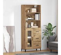 vidaXL Mueble alto Artisan, roble, 69,5 x 34 x 180 cm, material de madera
