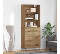 vidaXL Mueble alto Artisan, roble, 69,5 x 34 x 180 cm, material de madera