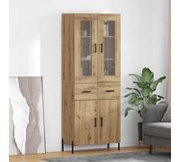 vidaXL Mueble alto Artisan, roble, 69,5 x 34 x 180 cm, material de madera
