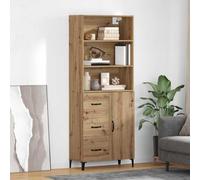 vidaXL Mueble alto Artisan, roble, 69,5 x 34 x 180 cm, material de madera