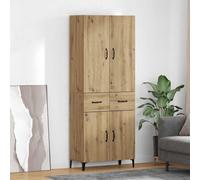 vidaXL Mueble alto Artisan, roble, 69,5 x 34 x 180 cm, material de madera