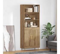 vidaXL Mueble alto Artisan, roble, 69,5 x 34 x 180 cm, material de madera