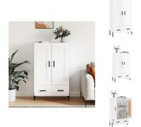 vidaXL Mueble alto, blanco brillante, 69,5 x 31 x 115 cm, fabricado en material de madera - Muebles aparador