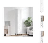 vidaXL Mueble alto blanco de 34,5 x 34 x 180 cm, fabricado en material de madera – Mueble aparador