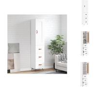 vidaXL Mueble alto blanco de 34,5 x 34 x 180 cm, fabricado en material de madera – Mueble aparador
