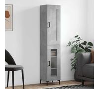 vidaXL Mueble alto, color gris hormigón, 34,5 x 34 x 180 cm, fabricado en material de madera