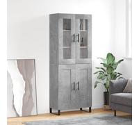 vidaXL Mueble alto, color gris hormigón, 69,5 x 34 x 180 cm, fabricado en material de madera