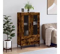 vidaXL Mueble alto de estilo rústico, color roble ahumado, 69,5 x 31 x 115 cm, fabricado en material de madera