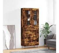 vidaXL Mueble alto de madera, color roble ahumado, 69,5 x 34 x 180 cm