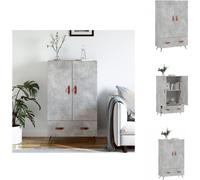 vidaXL Mueble alto en color gris cemento, 69,5 x 31 x 115 cm, fabricado en material de madera - Muebles aparador