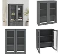 vidaXL Mueble alto superior HAMAR, gris oscuro, 85x35x100 cm, madera maciza - Módulo superior para mueble alto - Módulos superiores para mueble alto - Módulo para mueble alto - Módulo de madera maciza