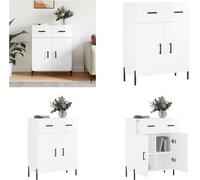 vidaXL Mueble aparador blanco brillante, 69,5 x 34 x 90 cm, material de madera - Aparador - Aparadores - Armario - Estantería