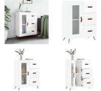 vidaXL Mueble aparador blanco brillante, 69,5 x 34 x 90 cm, material de madera - Aparador - Aparadores - Armario - Armarito