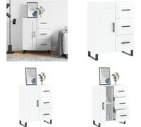 vidaXL Mueble aparador blanco brillante, 69,5 x 34 x 90 cm, material de madera - Aparador - Aparadores - Armario - Estantería