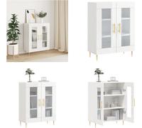 vidaXL Mueble aparador blanco brillante, 69,5 x 34 x 90 cm, material de madera - Aparador - Aparadores - Armario - Mueble de almacenamiento