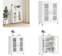 vidaXL Mueble aparador blanco brillante, 69,5 x 34 x 90 cm, material de madera - Aparador - Aparadores - Armario - Mueble de almacenamiento