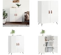 vidaXL Mueble aparador blanco brillante, 69,5 x 34 x 90 cm, material de madera - Aparador - Aparadores - Armario - Mueble de almacenamiento