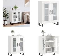 vidaXL Mueble aparador blanco brillante, 69,5 x 34 x 90 cm, material de madera - Aparador - Aparadores - Armario - Mueble de almacenamiento