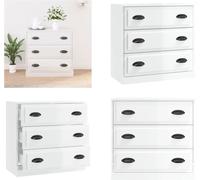 vidaXL Mueble aparador blanco brillante, 70x35,5x67,5 cm, fabricado en material de madera. - Aparador - Aparadores - Armario - Estantería