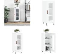 vidaXL Mueble aparador blanco brillante de 34,5 x 34 x 90 cm, fabricado en material de madera - Aparador - Aparadores - Armario - Mueble de almacenamiento
