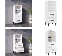 vidaXL Mueble aparador blanco brillante de 34,5 x 34 x 90 cm, fabricado en material de madera. - Aparador - Aparadores - Armario - Armario de almacenamiento