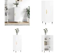 vidaXL Mueble aparador blanco brillante de 34,5 x 34 x 90 cm, fabricado en material de madera. - Aparador - Aparadores - Armario - Armarito