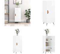 vidaXL Mueble aparador blanco brillante de 34,5 x 34 x 90 cm, fabricado en material de madera. - Aparador - Aparadores - Armario - Armarito