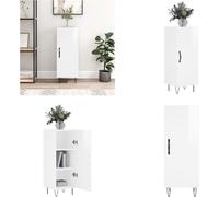 vidaXL Mueble aparador blanco brillante de 34,5 x 34 x 90 cm, fabricado en material de madera - Aparador - Aparadores - Armario - Mueble de almacenamiento