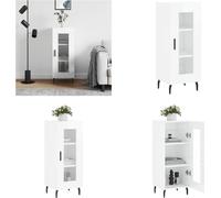 vidaXL Mueble aparador blanco brillante de 34,5 x 34 x 90 cm, fabricado en material de madera - Aparador - Aparadores - Armario - Mueble de almacenamiento
