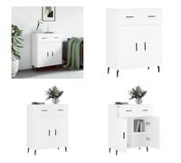 vidaXL, mueble aparador blanco de 69,5 x 34 x 90 cm, fabricado en material de madera. - Aparador - Aparadores - Armario - Armario de almacenamiento