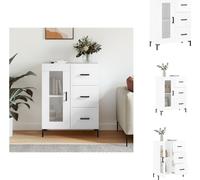 vidaXL Mueble aparador de alta brillo, blanco, 69,5 x 34 x 90 cm, fabricado en material de madera. - Aparadores