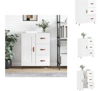 vidaXL Mueble aparador de alta brillo, blanco, 69,5 x 34 x 90 cm, fabricado en material de madera. - Aparadores