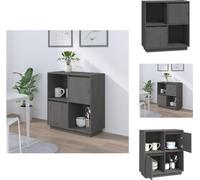 vidaXL Mueble aparador gris de 74x35x80 cm, madera maciza de pino - Aparadores