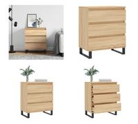 vidaXL Mueble aparador Sonoma, roble, 60x35x70 cm, material de madera - Aparador - Aparadores - Estantería - Buffet