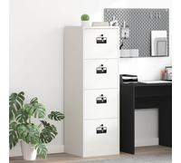 vidaXL Archivador blanco de 45,5 x 42 x 139 cm, fabricado en acero laminado en frío